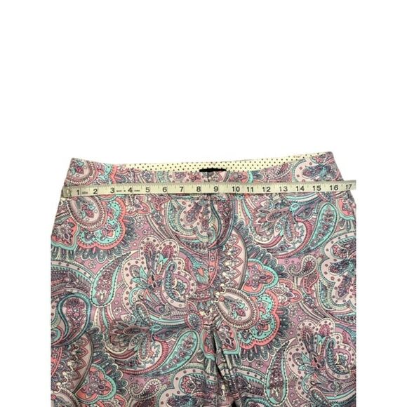 Talbots Perfect Crop in Polished Paisley Lavendar, Coral, Teal, Black Size 8P - Picture 9 of 9